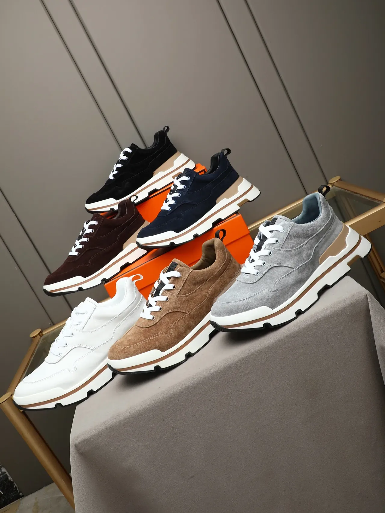 Hermès Navy Suede Multi-Layer Sole Lifestyle Sneaker 2