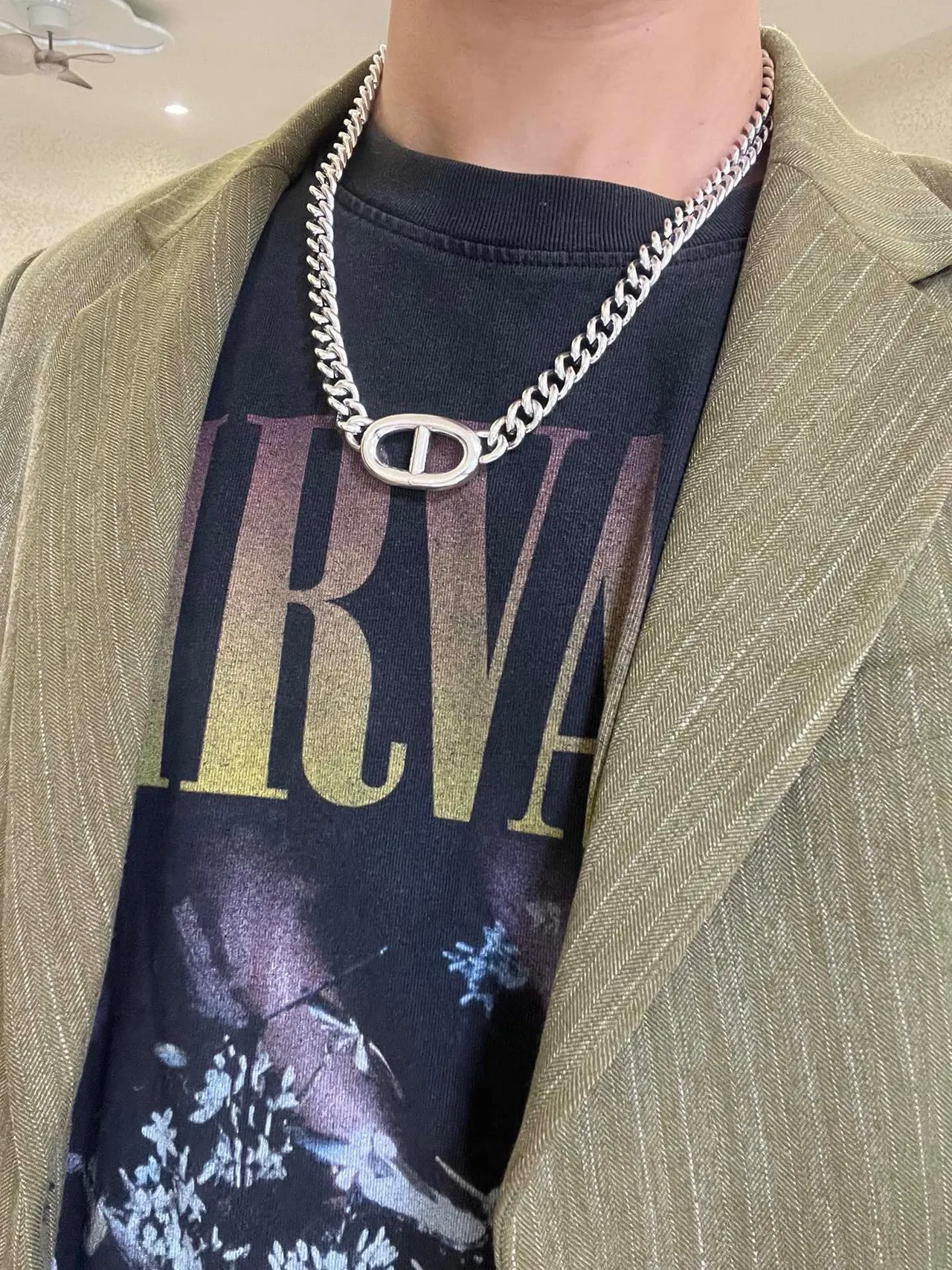 Hermès Oran Chunky Curb Chain Silver Necklace 8