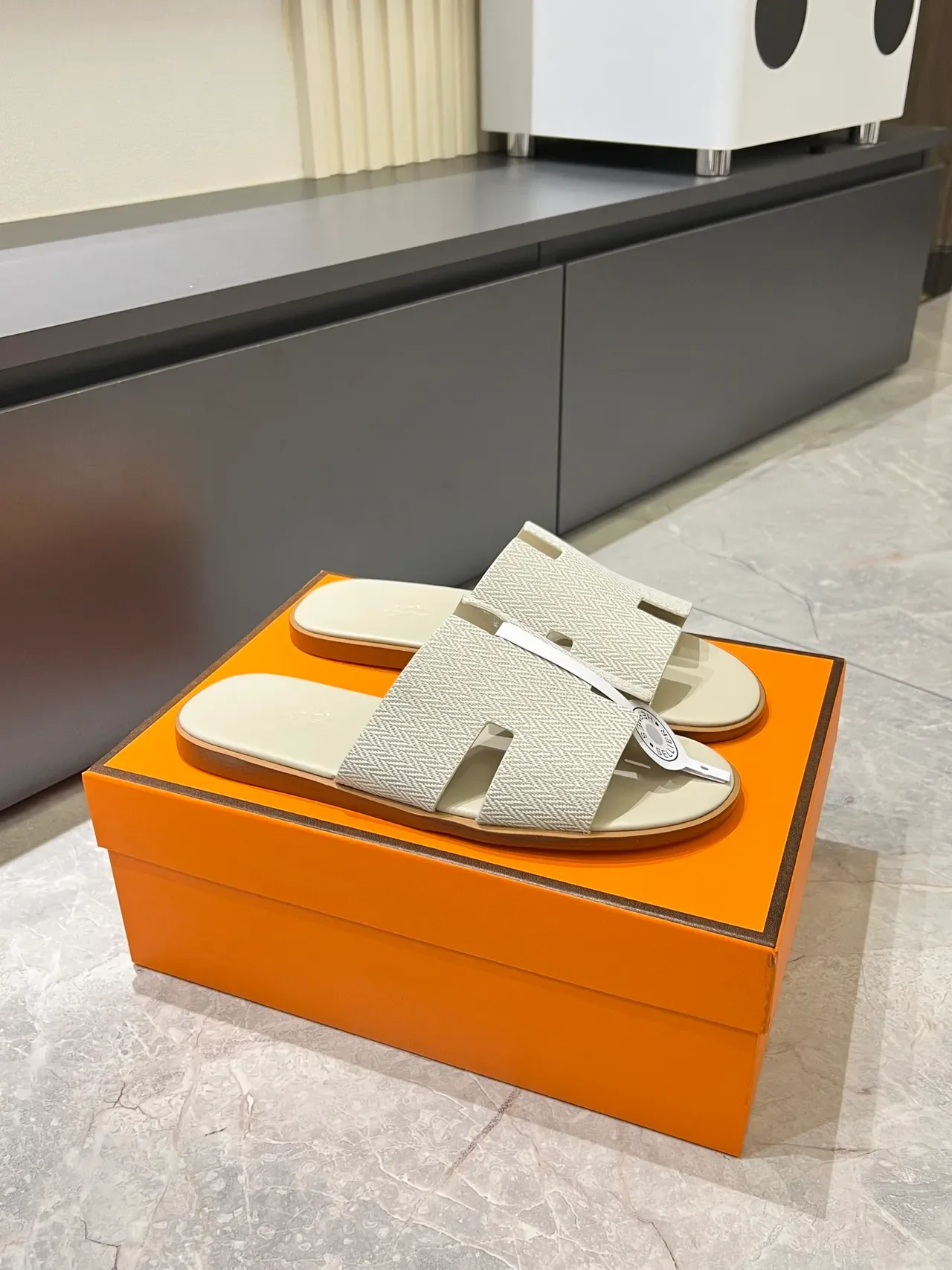 Hermès Oran Herringbone Strap Slippers 20
