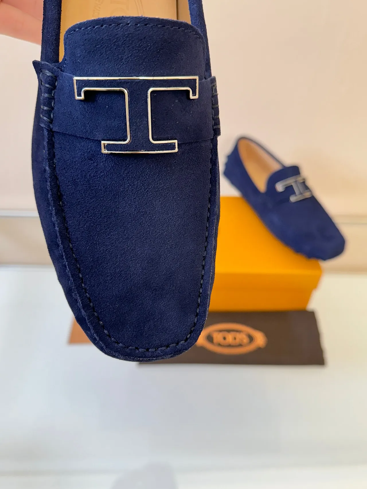 Hermès Oran Loafer Navy Suede H-Bit Hardware Loafers 3