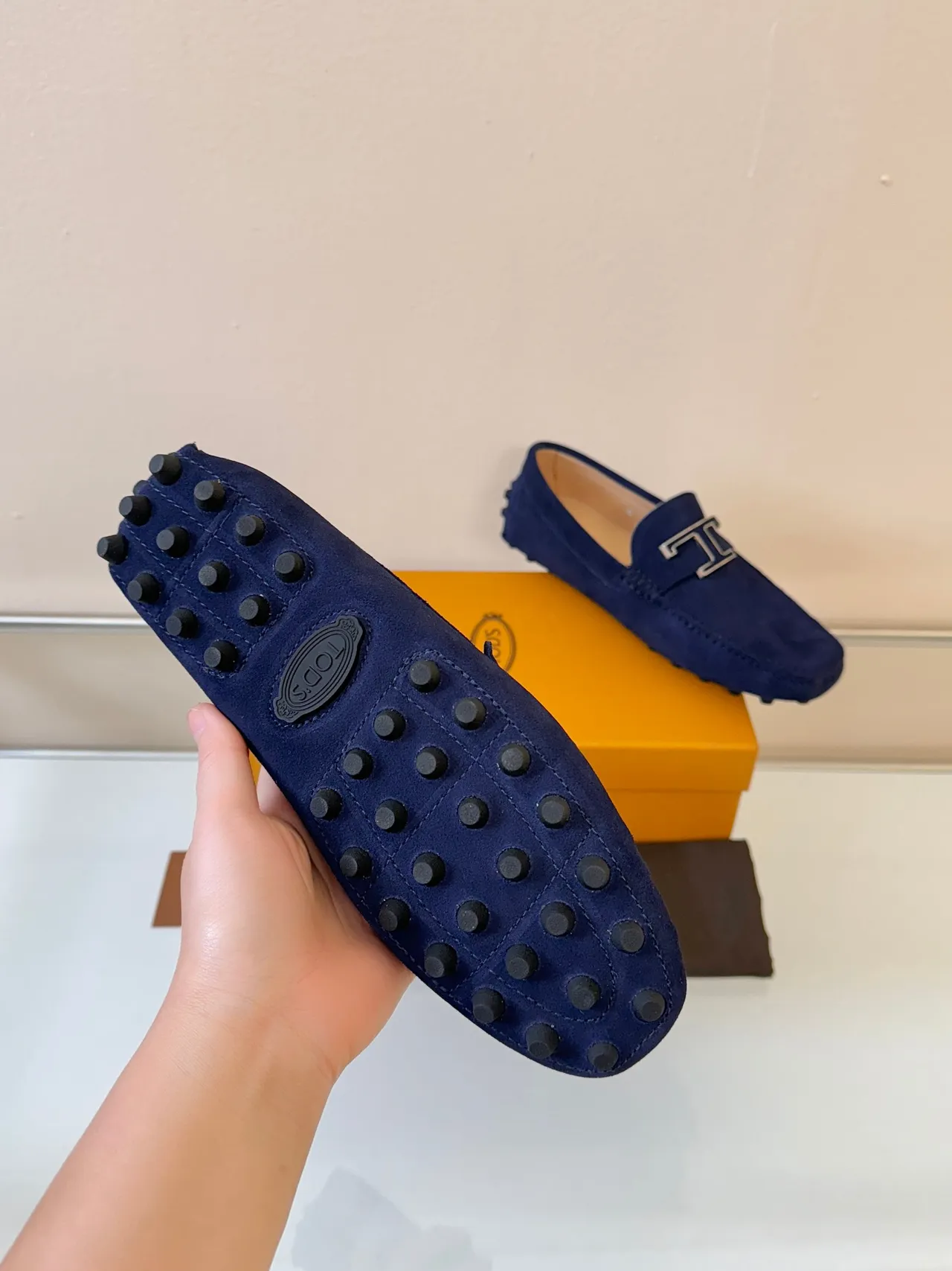 Hermès Oran Loafer Navy Suede H-Bit Hardware Loafers 5