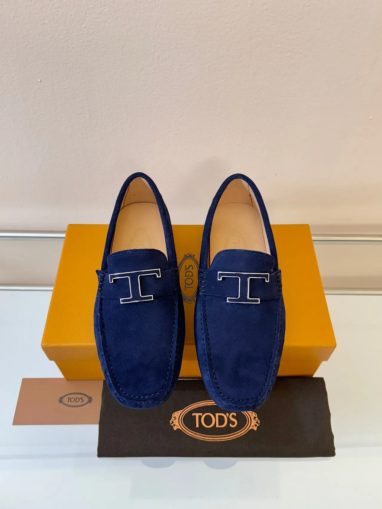 Hermès Oran Loafer Navy Suede H-Bit Hardware Loafers 6