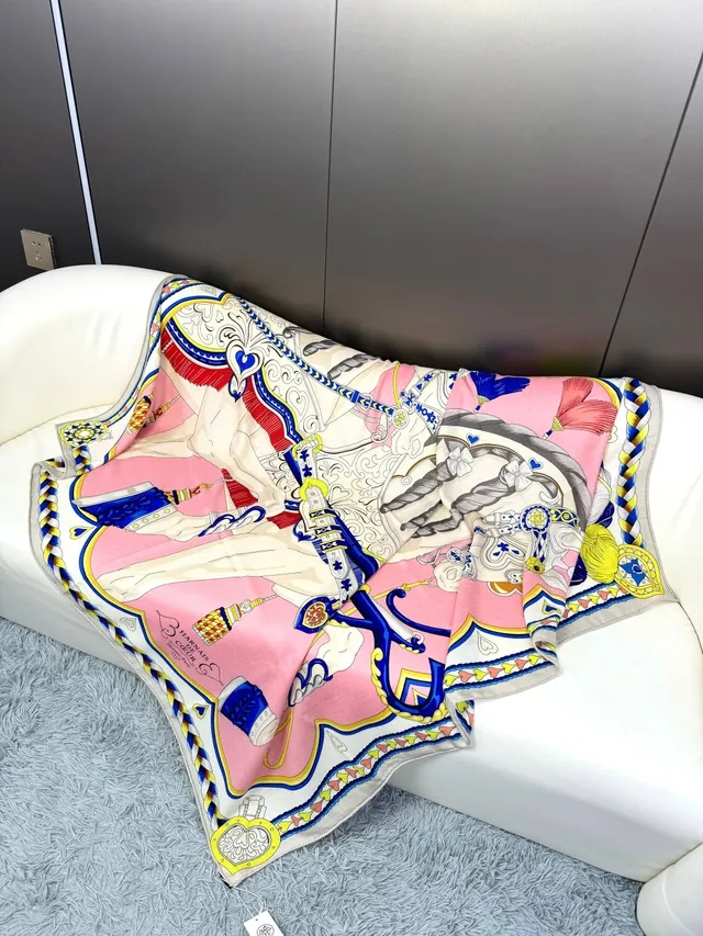 Hermès écharpe en soie motif de corde tressée imprimée 8