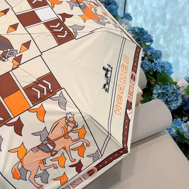 Hermès White Orange Printed Geometric Grid Equestrian Motif Handbag 2