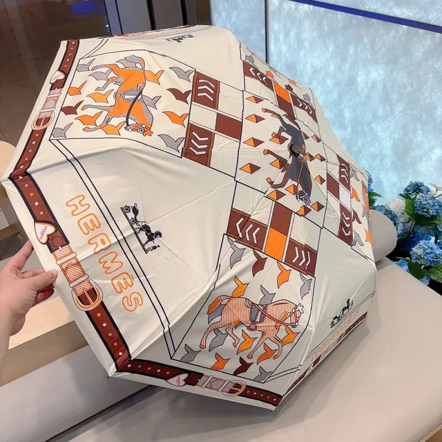 Hermès White Orange Printed Geometric Grid Equestrian Motif Handbag 3