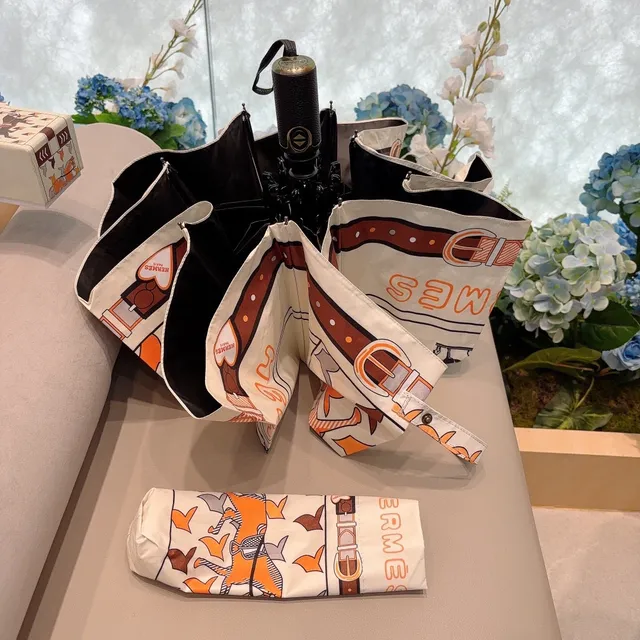 Hermès White Orange Printed Geometric Grid Equestrian Motif Handbag 5