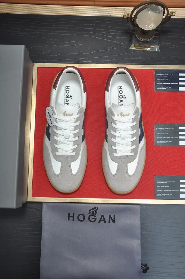 Hogan White Navy Baskets Lifestyle Low-Top en Matériau Mixte 3