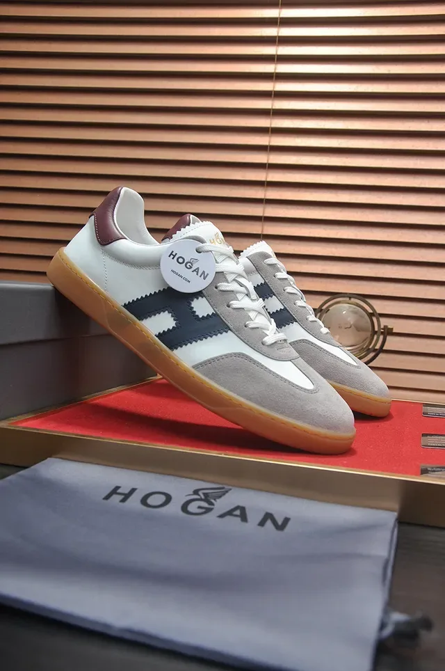 Hogan White Navy Baskets Lifestyle Low-Top en Matériau Mixte 4