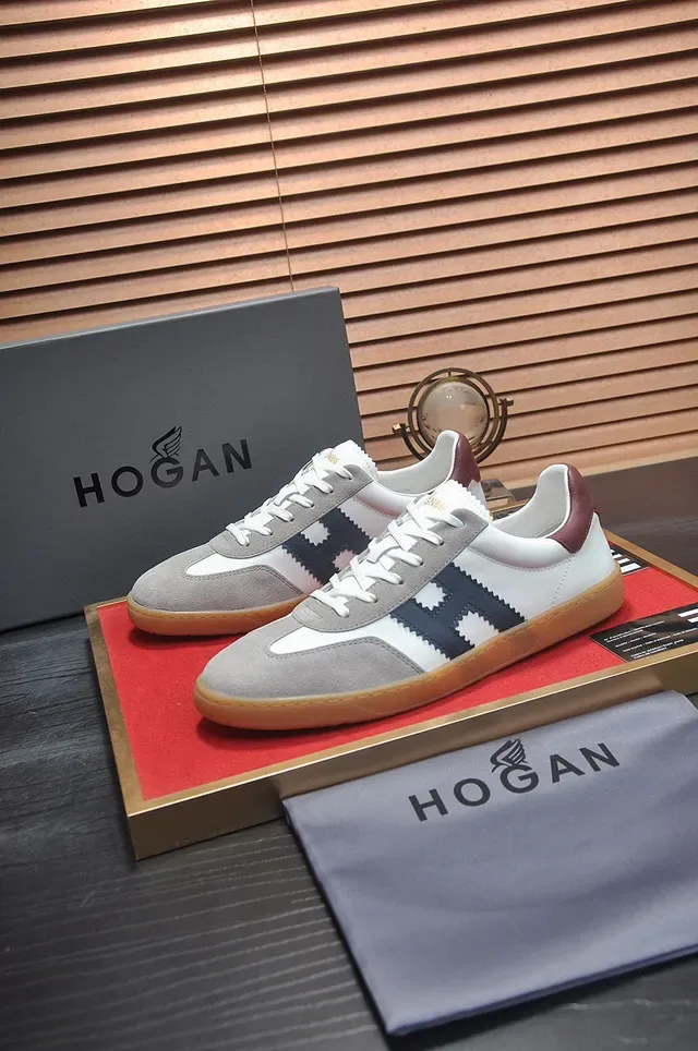 Hogan White Navy Baskets Lifestyle Low-Top en Matériau Mixte 5