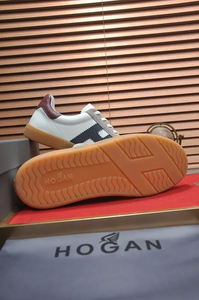 Hogan White Navy Baskets Lifestyle Low-Top en Matériau Mixte 7
