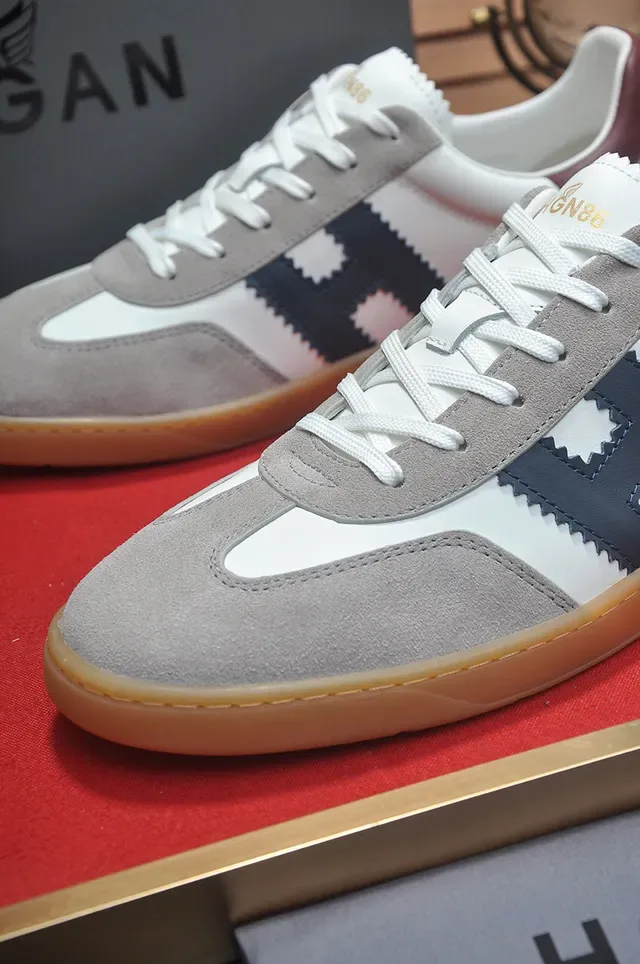 Hogan White Navy Baskets Lifestyle Low-Top en Matériau Mixte 8
