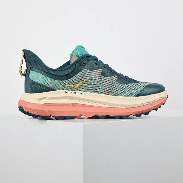 Hoka Clifton Blue Orange Engineered Mesh Upper Multi-Layered Midsole Running Shoes 7