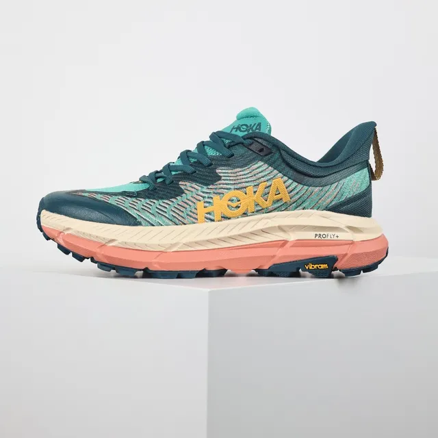 Hoka Clifton Blue Orange Engineered Mesh Upper Multi-Layered Midsole Running Shoes 9