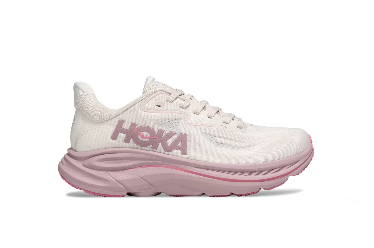 Hoka Clifton Blanc Rose Partie supérieure en tricot ingénierie Semelle de mousse sculptée Chaussures de course 2