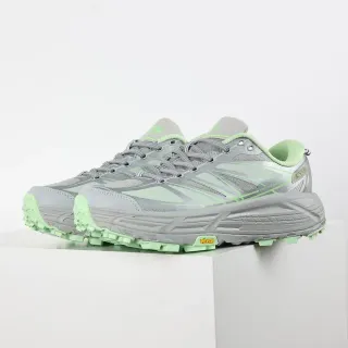 Hoka Gray Green Silhouette Mesh And Synthetic Overlay Upper Running Shoes
