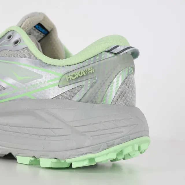 Hoka Gray Green Silhouette Mesh And Synthetic Overlay Upper Running Shoes 4