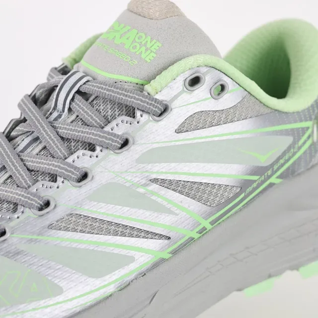 Hoka Gray Green Silhouette Mesh And Synthetic Overlay Upper Running Shoes 6