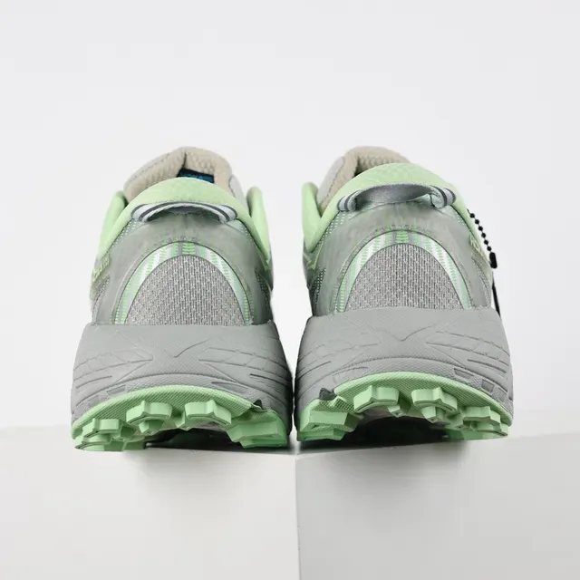 Hoka Gray Green Silhouette Mesh And Synthetic Overlay Upper Running Shoes 8