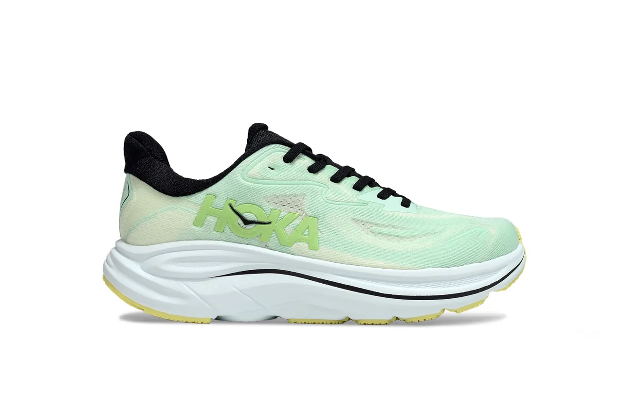 Hoka Verde Preto Upper de Malha Engenharia Espesso Amortecido Solado Médio Tênis de Corrida 2