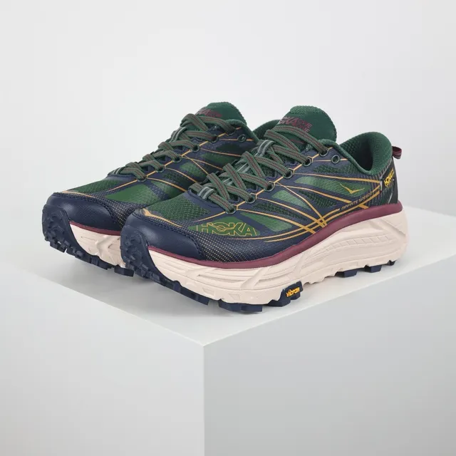 Hoka Mafate Speed 2 Navy Green Gold chaussures de course 2