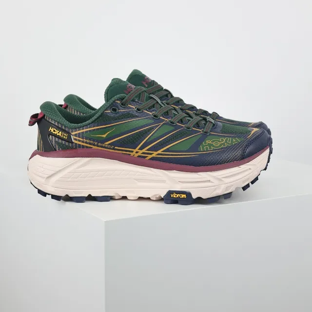 Hoka Mafate Speed 2 Navy Green Gold chaussures de course 3
