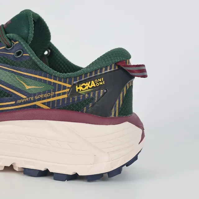 Hoka Mafate Speed 2 Navy Green Gold chaussures de course 4