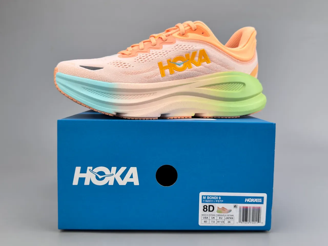 Hoka Tênis de Corrida Laranja Verde Upper de Malha Engineered Sola com Gradiente 4