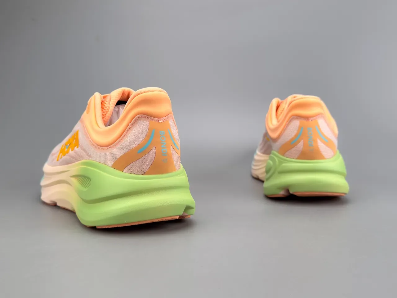 Hoka Tênis de Corrida Laranja Verde Upper de Malha Engineered Sola com Gradiente 6