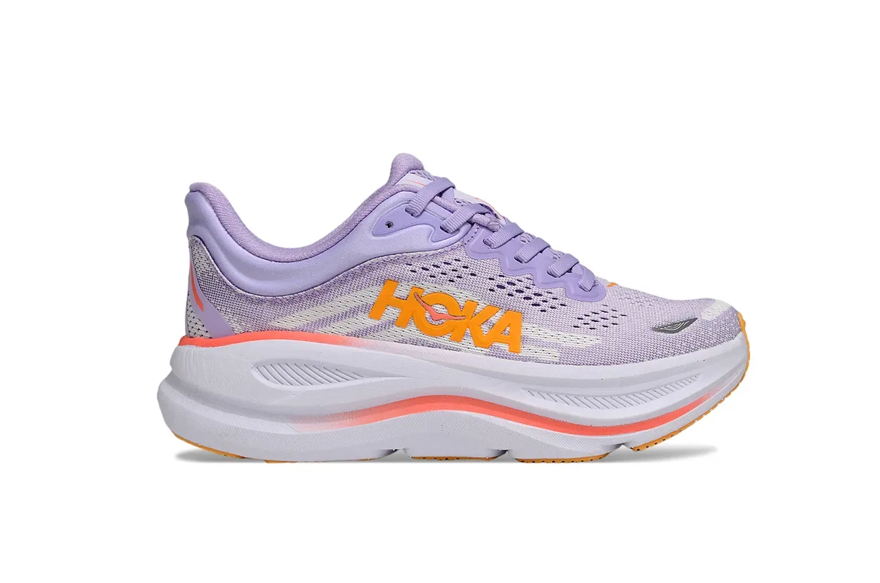 Hoka Purple Pink Engineered Knit Upper Maximalist Cushioned Midsole Running Shoes 2