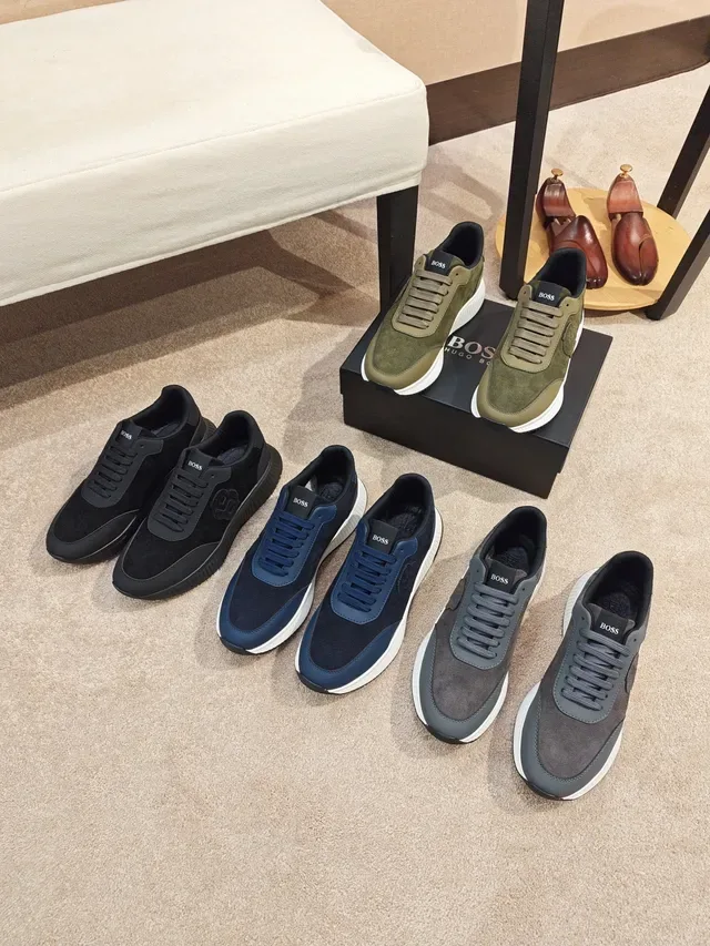 Hugo Boss Black Monochrome Suede and Synthetic Lifestyle Sneaker 2