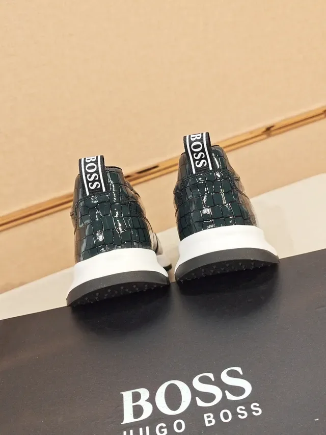 Hugo Boss Croc-Embossed Green Lifestyle Sneaker 3