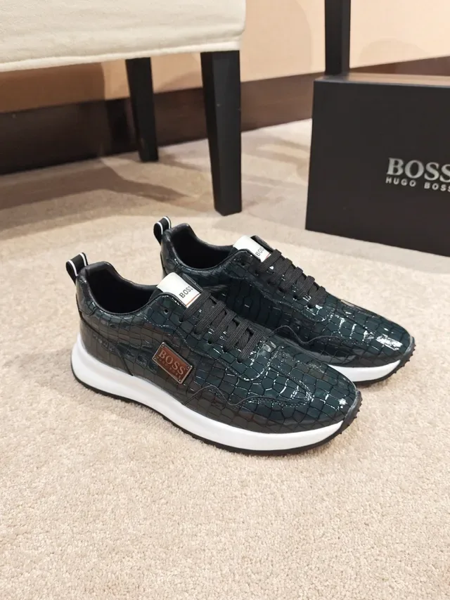 Hugo Boss Croc-Embossed Green Lifestyle Sneaker 4
