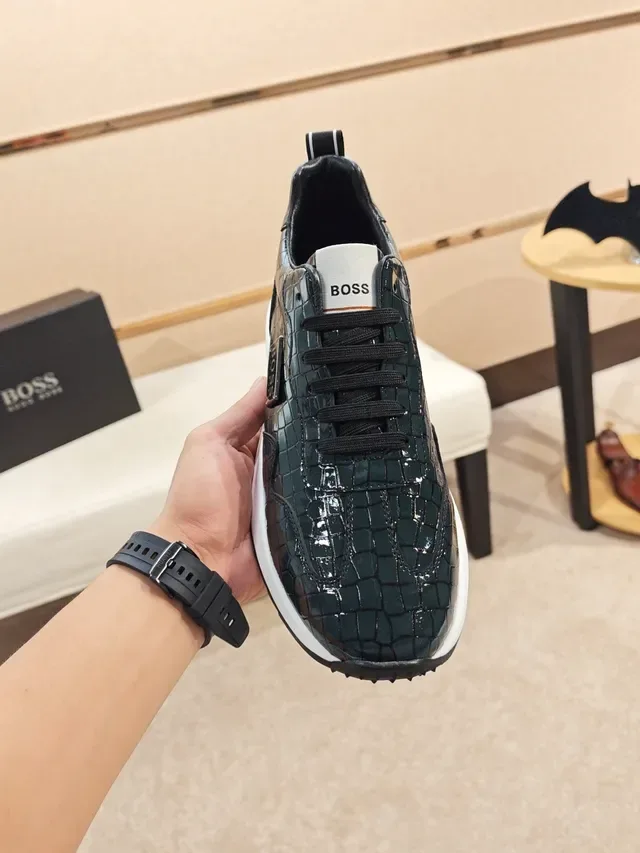 Hugo Boss Croc-Embossed Green Lifestyle Sneaker 5