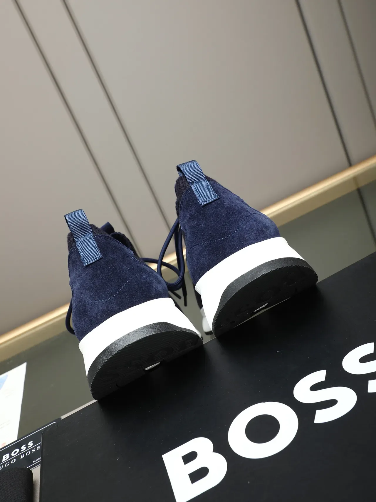 Hugo Boss Upper Knit Tacón de Ante Navy Lifestyle Sneakers 3