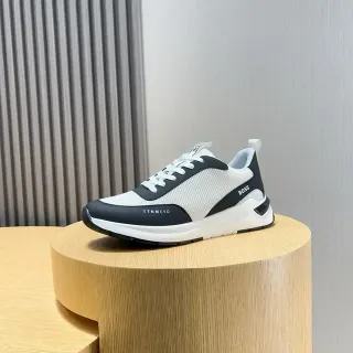 Hugo Boss Lifestyle Sneaker White and Black Mesh and Synthetic Upper Sneakers