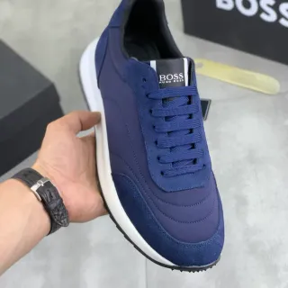 Hugo Boss Navy Suede and Synthetic Lifestyle Sneaker