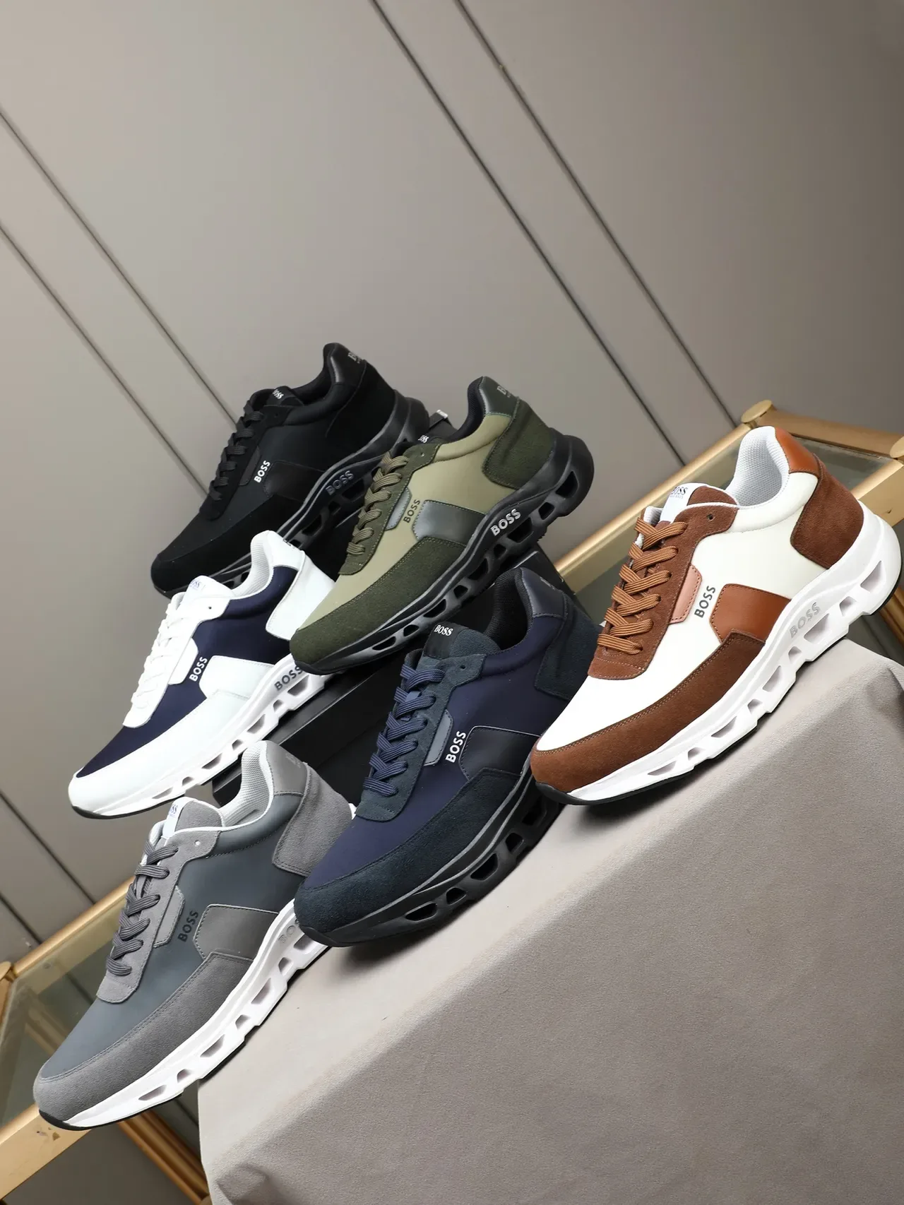 Hugo Boss Olive Green and Sage Lifestyle Sneaker 2