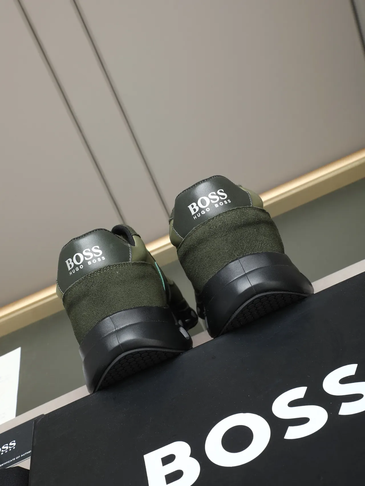 Hugo Boss Olive Green and Sage Lifestyle Sneaker 3