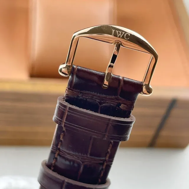 IWC Portofino Automatic Dark Gray Dial Rose Gold Case Brown Leather Strap Mechanical Watch 3