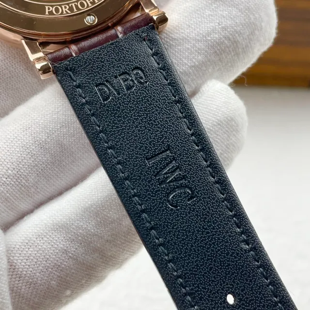 IWC Portofino Automatic Dark Gray Dial Rose Gold Case Brown Leather Strap Mechanical Watch 4