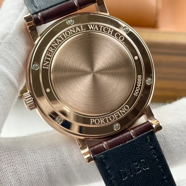 IWC Portofino Automatic Dark Gray Dial Rose Gold Case Brown Leather Strap Mechanical Watch 5
