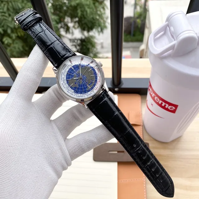 Jaeger-LeCoultre Geophysic Universal Time Rose Gold Blue World Map Mechanical Watch 6