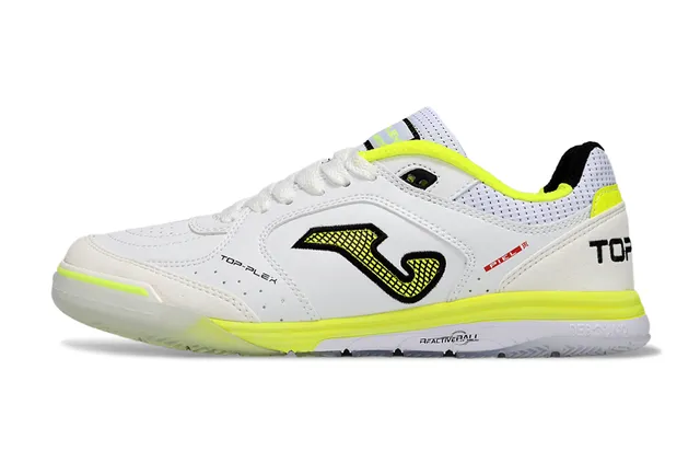 Joma Flex Piel White Neon Yellow Indoor Soccer Shoes 5