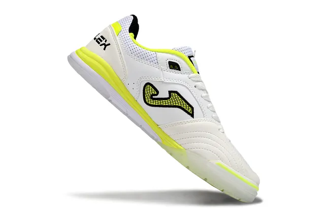 Joma Flex Piel White Neon Yellow Indoor Soccer Shoes 7