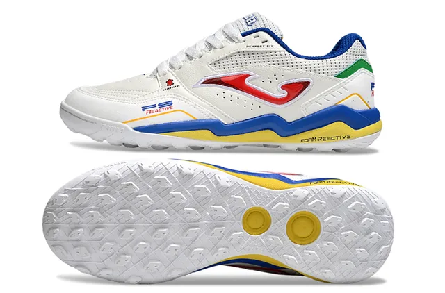 Joma PS Reactive White Blue Yellow Red Green Indoor Soccer Shoes 6