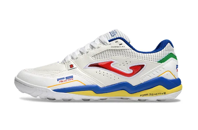 Joma PS Reactive White Blue Yellow Red Green Indoor Soccer Shoes 7