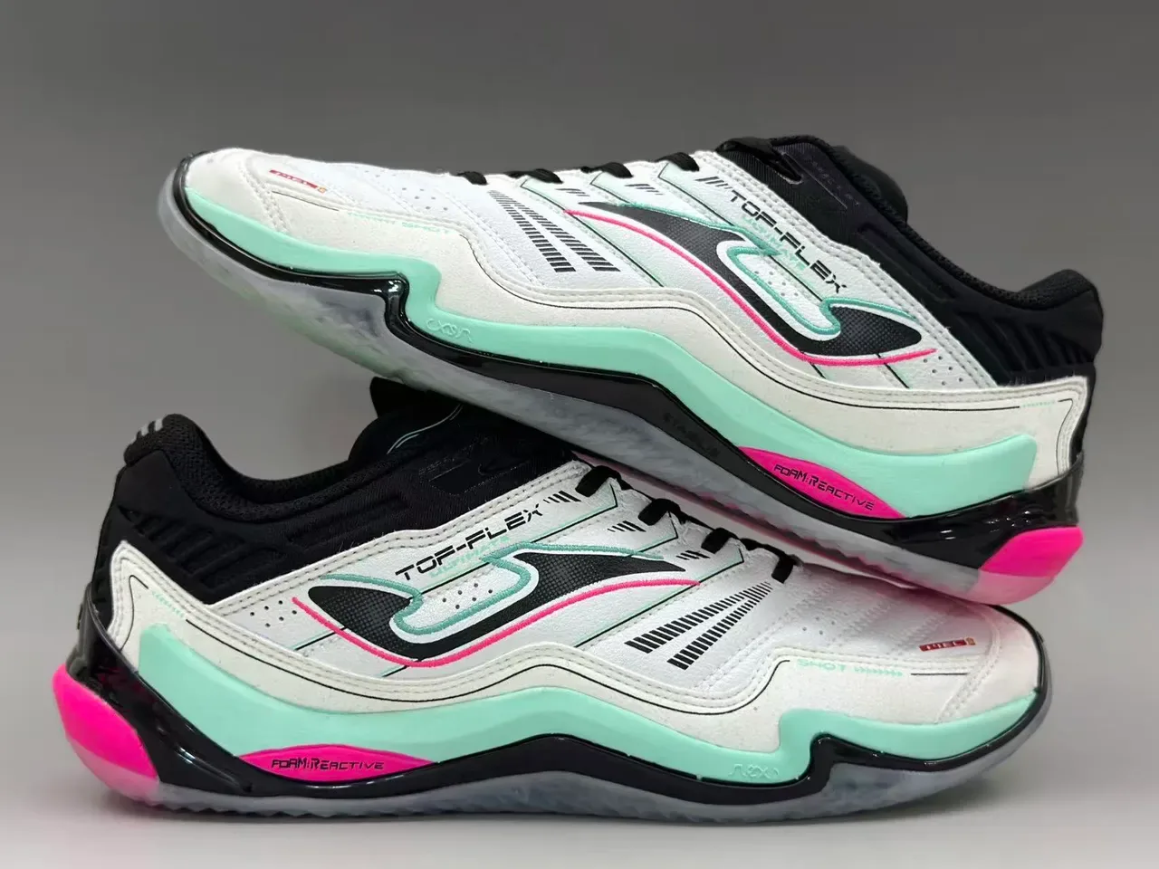 Joma TOP-FLEX White Black Mint Pink Lifestyle Sneakers 3