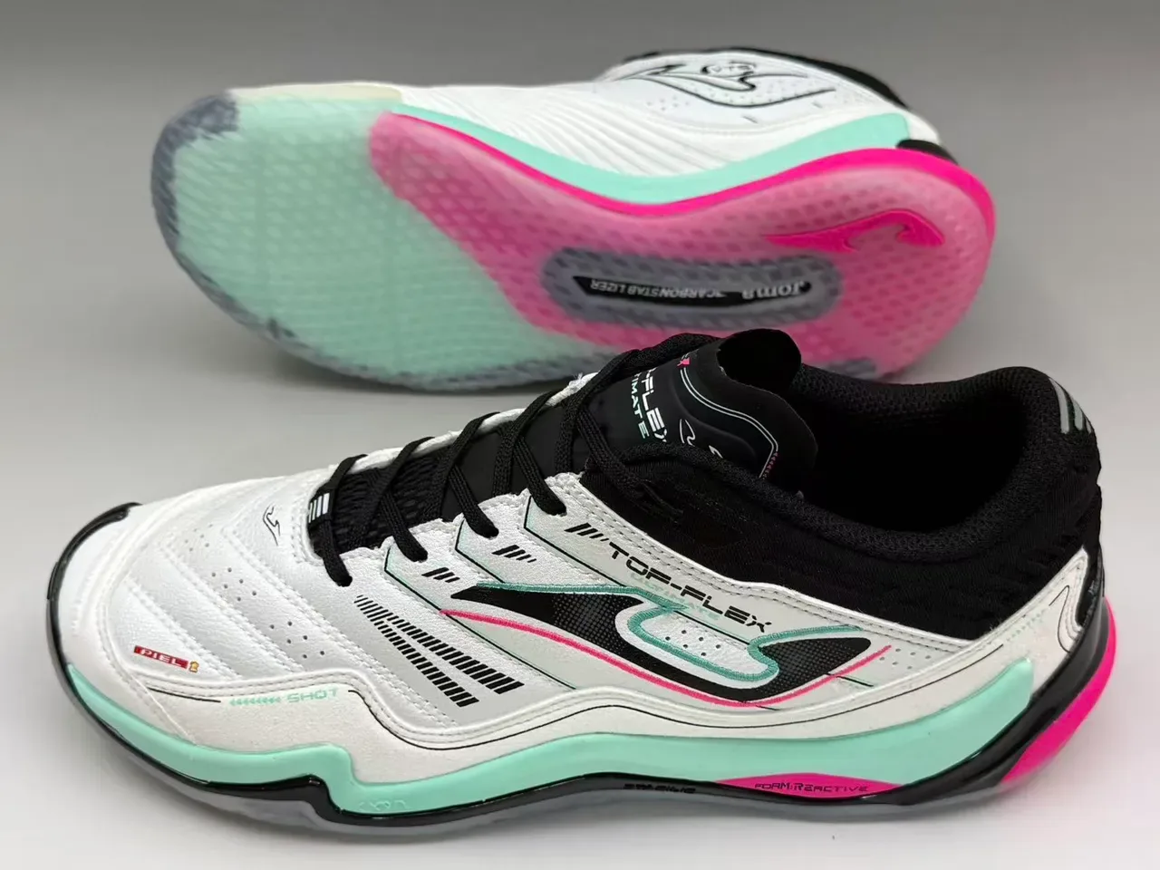 Joma TOP-FLEX White Black Mint Pink Lifestyle Sneakers 5