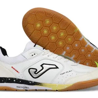 Joma Top-Plex White Black Neon Green Indoor Soccer Shoes