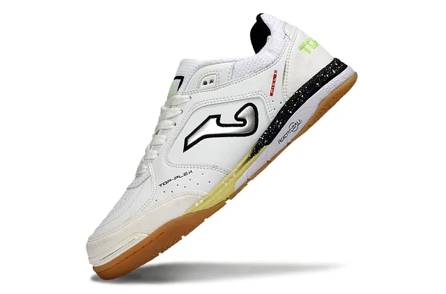 Joma Top-Plex White Black Neon Green Indoor Soccer Shoes 3